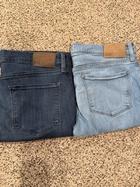 PAIGE Men’s Slim Straight Jeans - Dark Indigo & Light Blue Federal Style